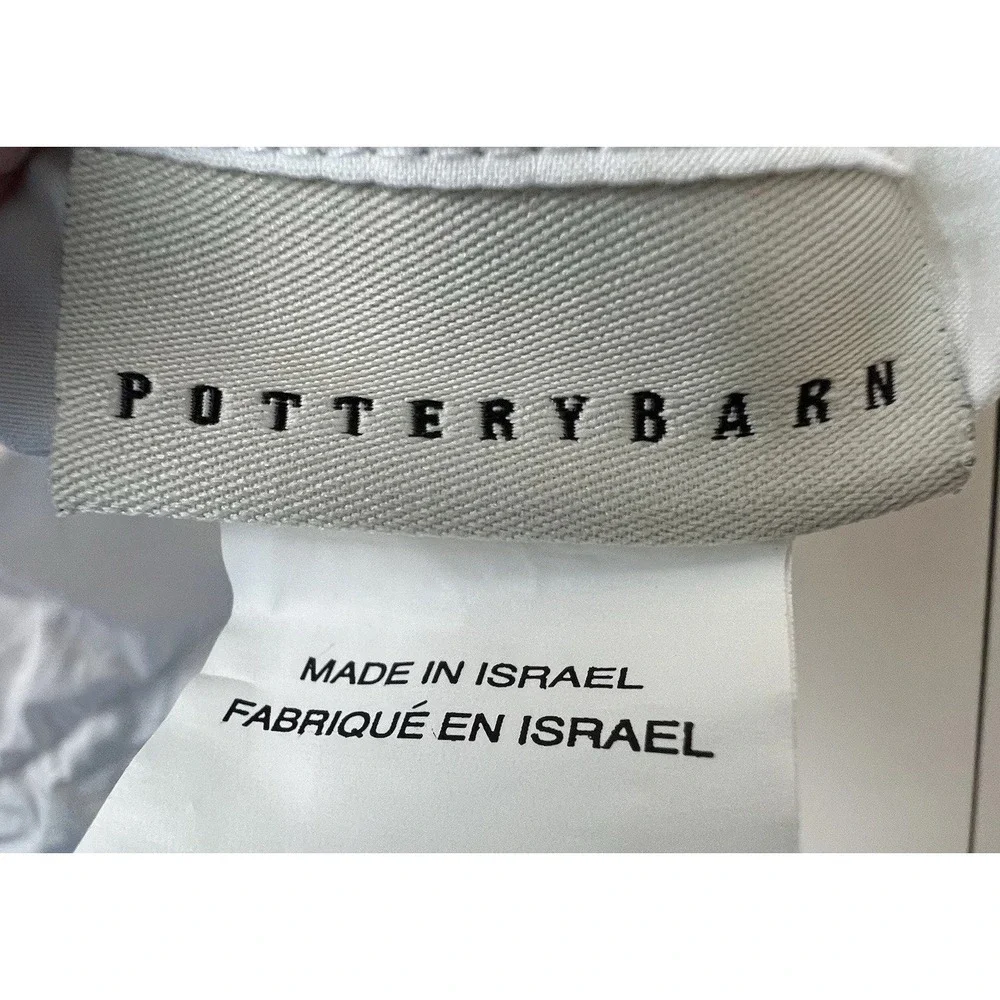 Pottery Barn  Double Piping Cotton STANDARD Pillow Sham WHITE